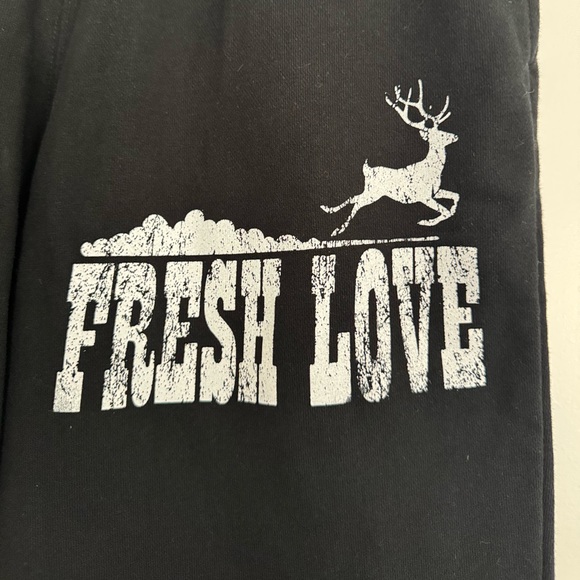 Fresh Love Black Joggers with White Graphic Logo - Picture 3 of 5